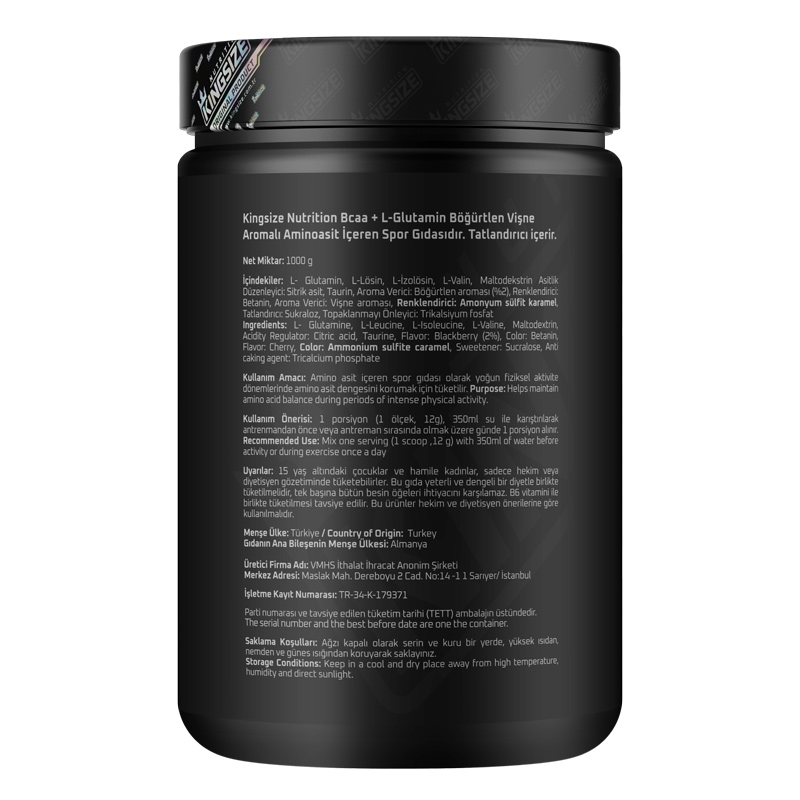 Kingsize Nutrition Bcaa Glutamine Powder 1000 Gr Supplementler